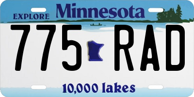 MN license plate 775RAD