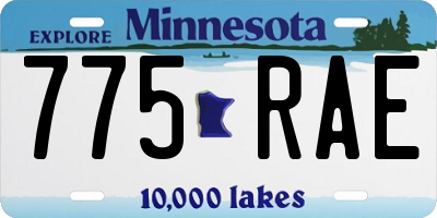 MN license plate 775RAE