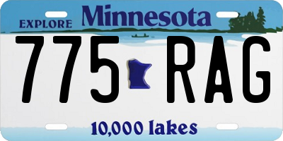 MN license plate 775RAG