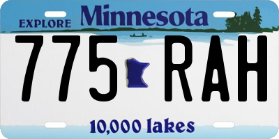 MN license plate 775RAH