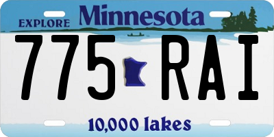 MN license plate 775RAI