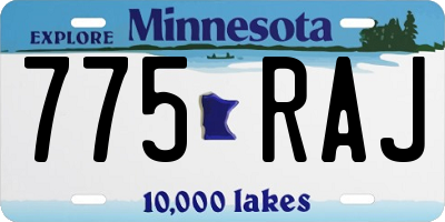 MN license plate 775RAJ