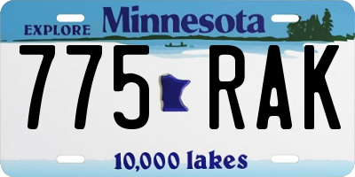 MN license plate 775RAK