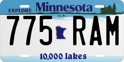 MN license plate 775RAM