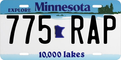 MN license plate 775RAP