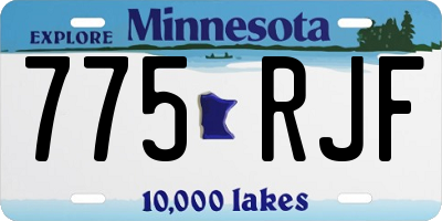 MN license plate 775RJF