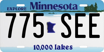 MN license plate 775SEE
