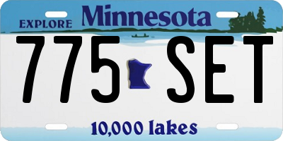 MN license plate 775SET