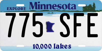 MN license plate 775SFE
