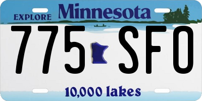 MN license plate 775SFO