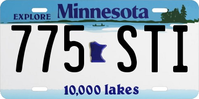 MN license plate 775STI