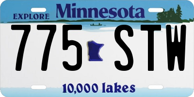 MN license plate 775STW