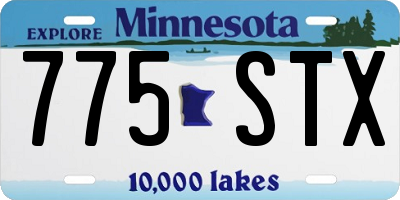 MN license plate 775STX