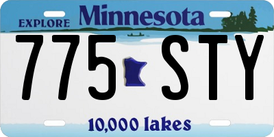 MN license plate 775STY