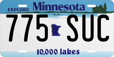 MN license plate 775SUC