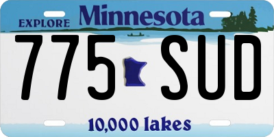 MN license plate 775SUD