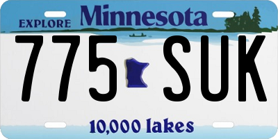 MN license plate 775SUK