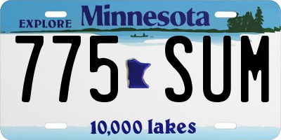 MN license plate 775SUM