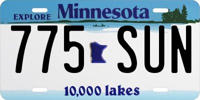 MN license plate 775SUN