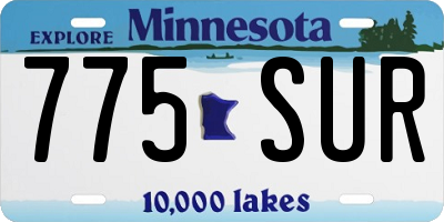 MN license plate 775SUR