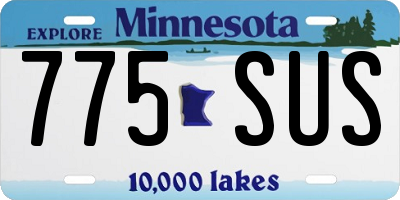 MN license plate 775SUS