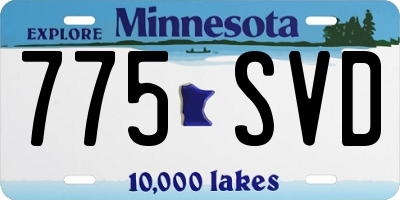 MN license plate 775SVD