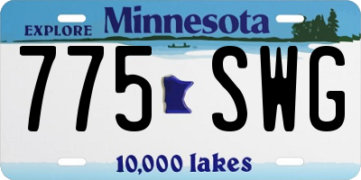MN license plate 775SWG