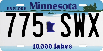 MN license plate 775SWX