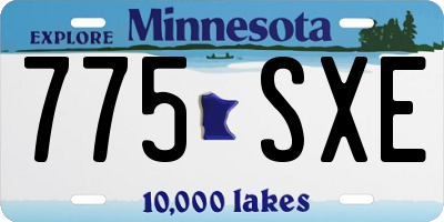 MN license plate 775SXE
