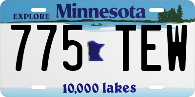 MN license plate 775TEW