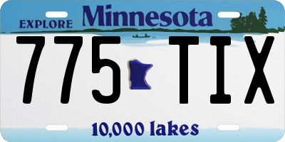 MN license plate 775TIX