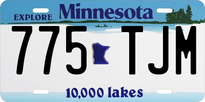 MN license plate 775TJM
