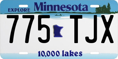 MN license plate 775TJX