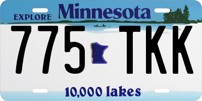 MN license plate 775TKK
