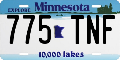 MN license plate 775TNF