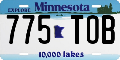 MN license plate 775TOB
