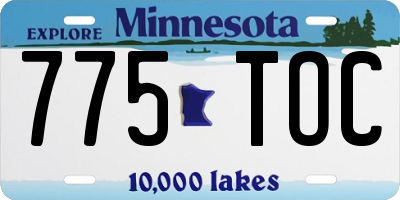 MN license plate 775TOC
