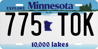MN license plate 775TOK