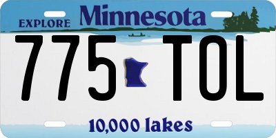 MN license plate 775TOL