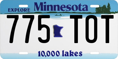 MN license plate 775TOT
