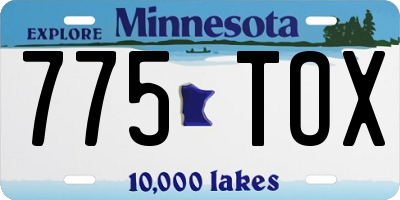 MN license plate 775TOX
