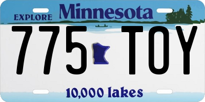 MN license plate 775TOY