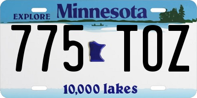 MN license plate 775TOZ