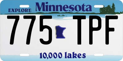 MN license plate 775TPF