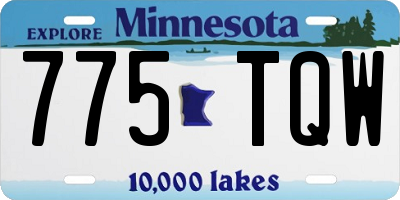 MN license plate 775TQW
