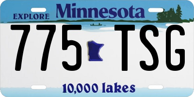 MN license plate 775TSG