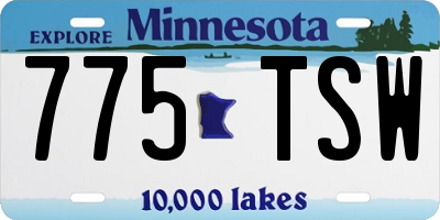 MN license plate 775TSW
