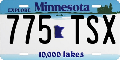 MN license plate 775TSX