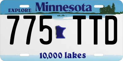 MN license plate 775TTD