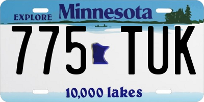 MN license plate 775TUK